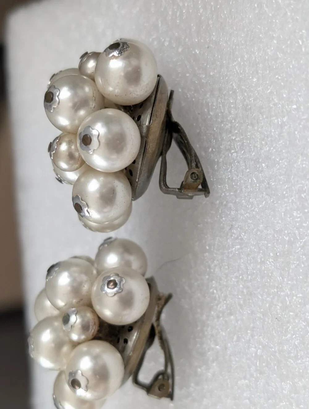 Chunky Pearl Cluster Clip On Earrings Japan